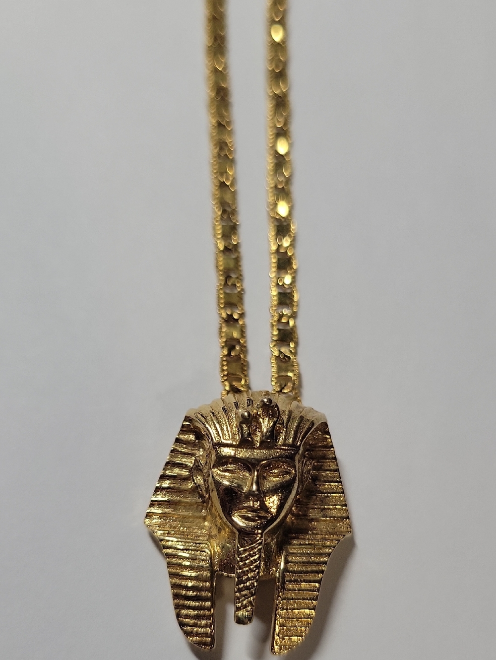 Gold-Tone Egyptian Pharaoh Pendant Necklace - Women Jewelry